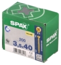 SPAX-Glasleistenschrauben-Senkkopf-Teilgewinde-mit-CUT-Spitze-und-Fraesrippen-Pozidriv-PZ-YELLOX-Stahl-gelb-verzinkt