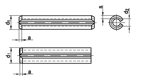 10 Stück  Spannstifte/Spannhülsen schwere Ausführung DIN1481 Ø 1,5 mm 