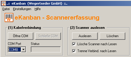 Auslesen des Barcode-Scanners